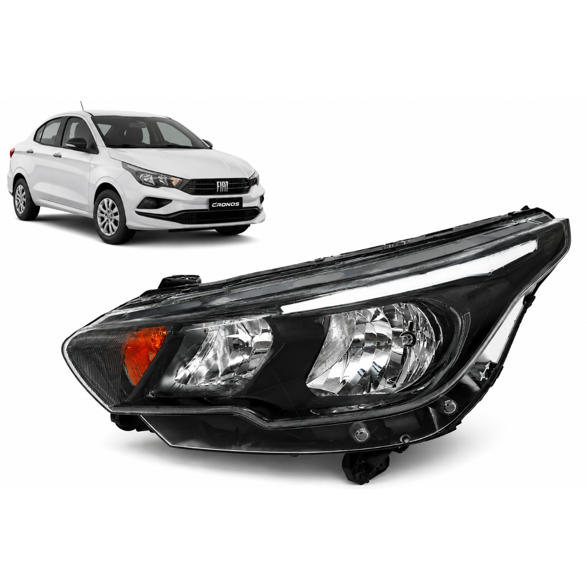 Farol Dianteiro Esquerdo S/led Fiat Cronos 20/2025 52138594 Esquerdo/motorista