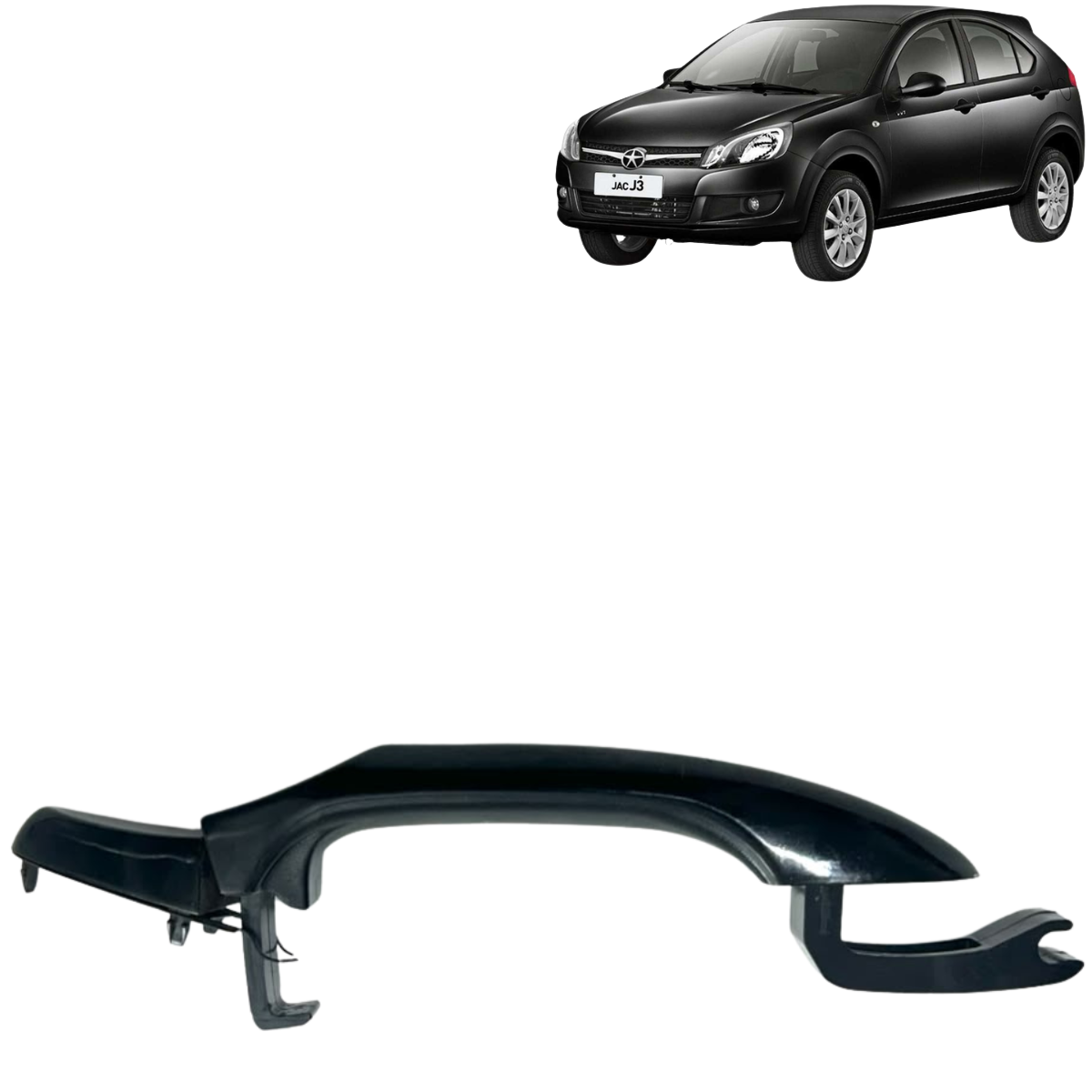 Maçaneta Externa Traseira Esquerda Jac J3 2010 A 2015 Preto - Imagem 1