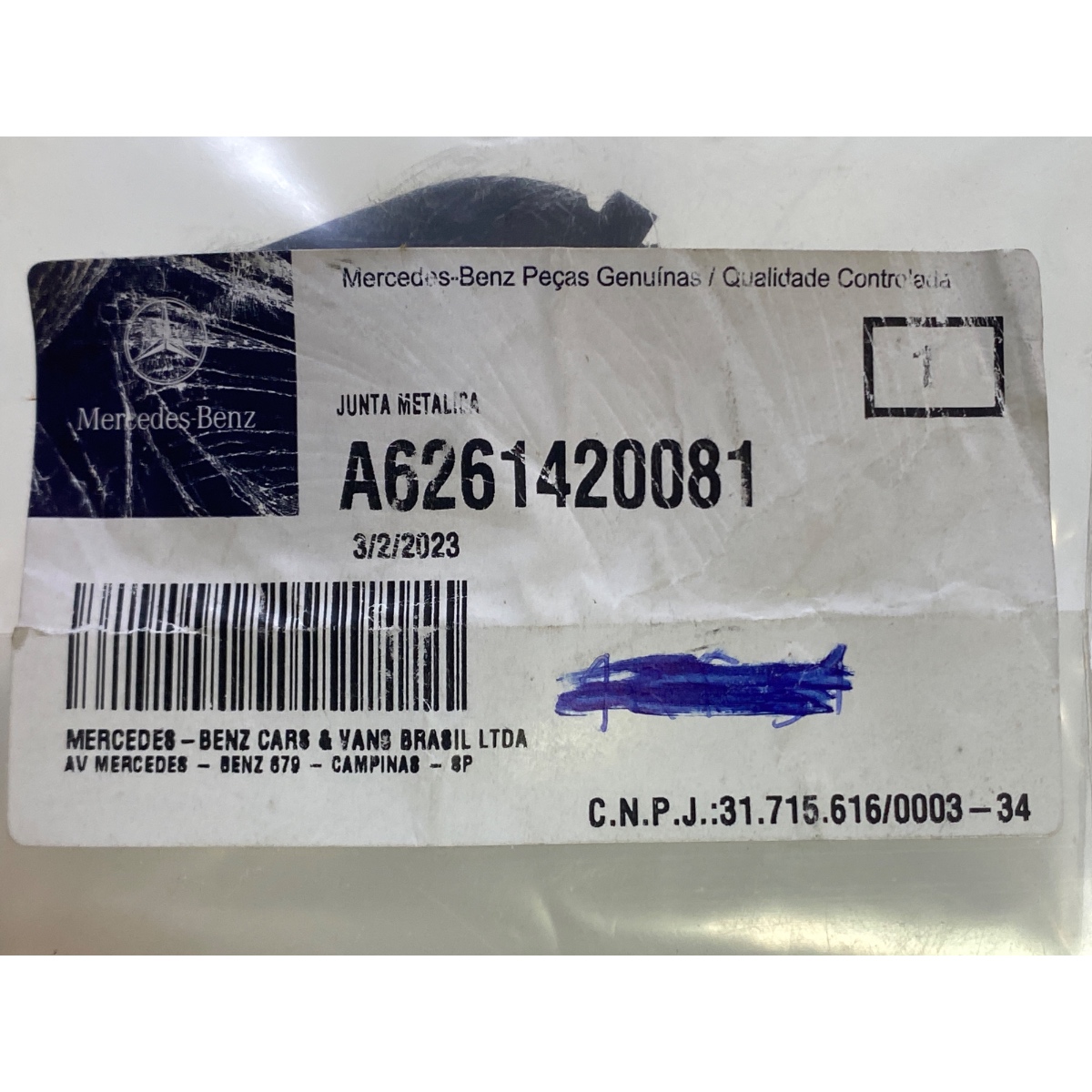 Junta Metálica Válvula EGR Mercedes Benz OM622 Vito - Imagem 4