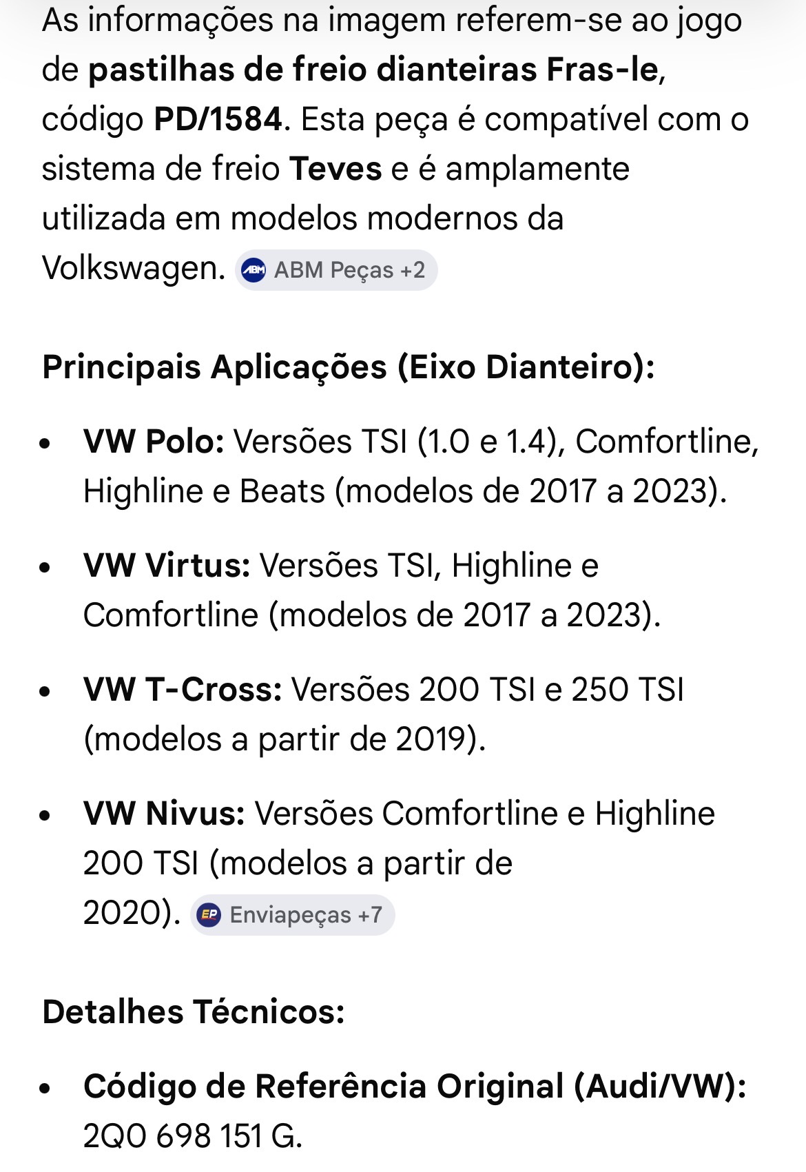 Pastilha de Freio Dianteira FRAS-LE PD1584 - Imagem 4