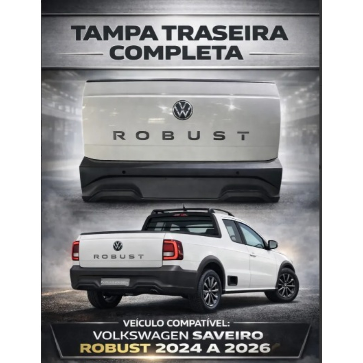 Tampa Traseira Saveiro Robust 2019 Branco - Imagem 1