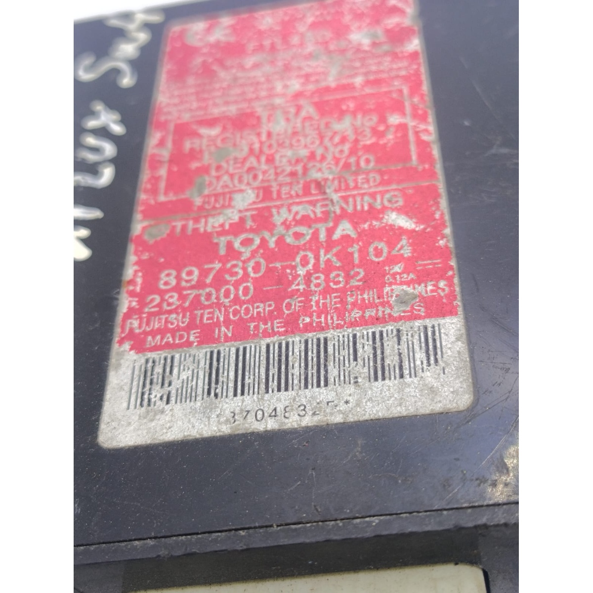 Módulo Alarme Original Toyota Hilux SW4 2012-2015 - Imagem 3
