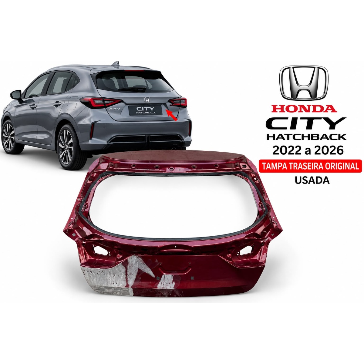 Tampa Traseira Honda City Hatch 2022 A 2026 Original Usada