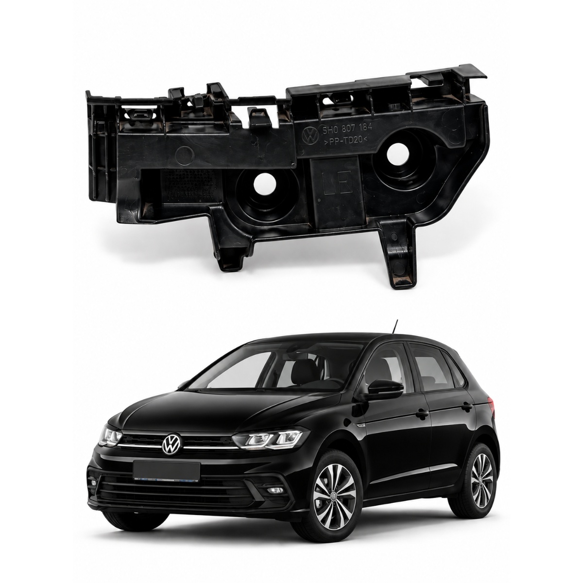 Guia Para-choque Traseiro Esquerdo VW Polo Track 2023 a 2025 - Imagem 1