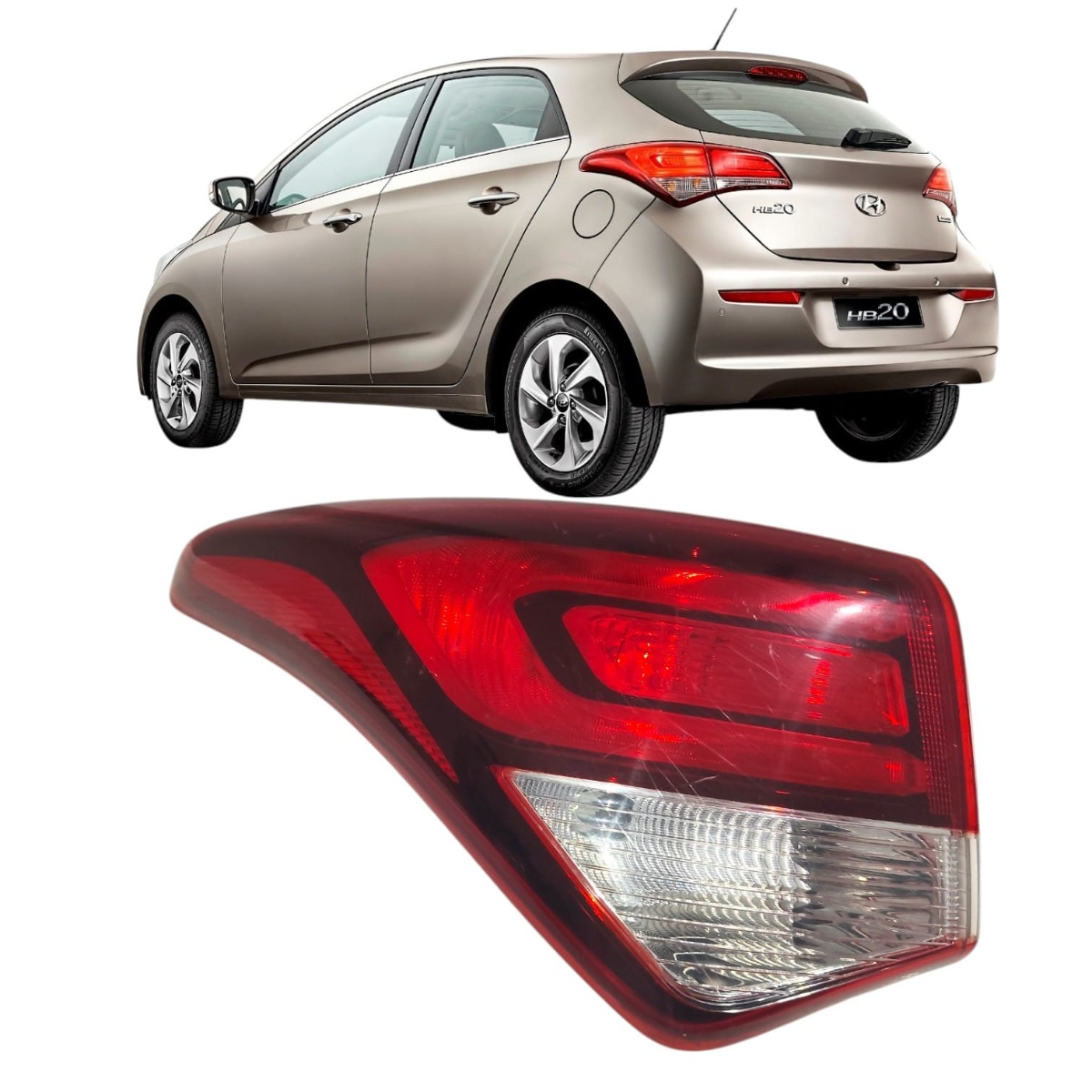 Lanterna Traseira Motorista/esq Hb20 2017 A 2019 Esquerdo/motorista Vermelho - Imagem 1
