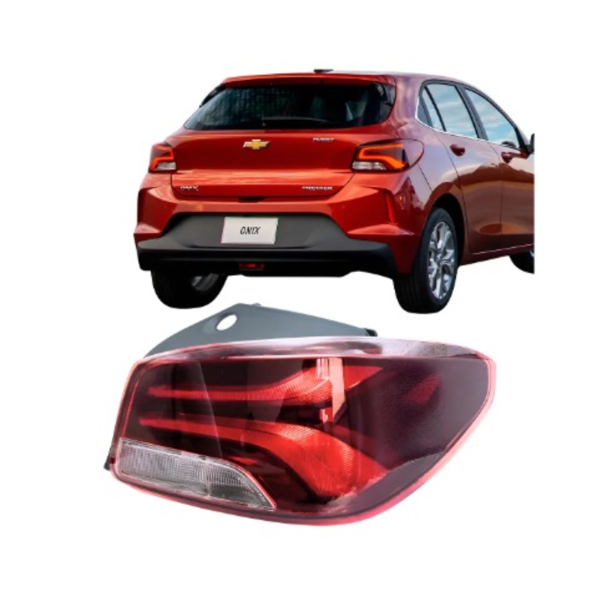 Lanterna Onix Hatch Ld 2020/2024 Vermelho - Imagem 2