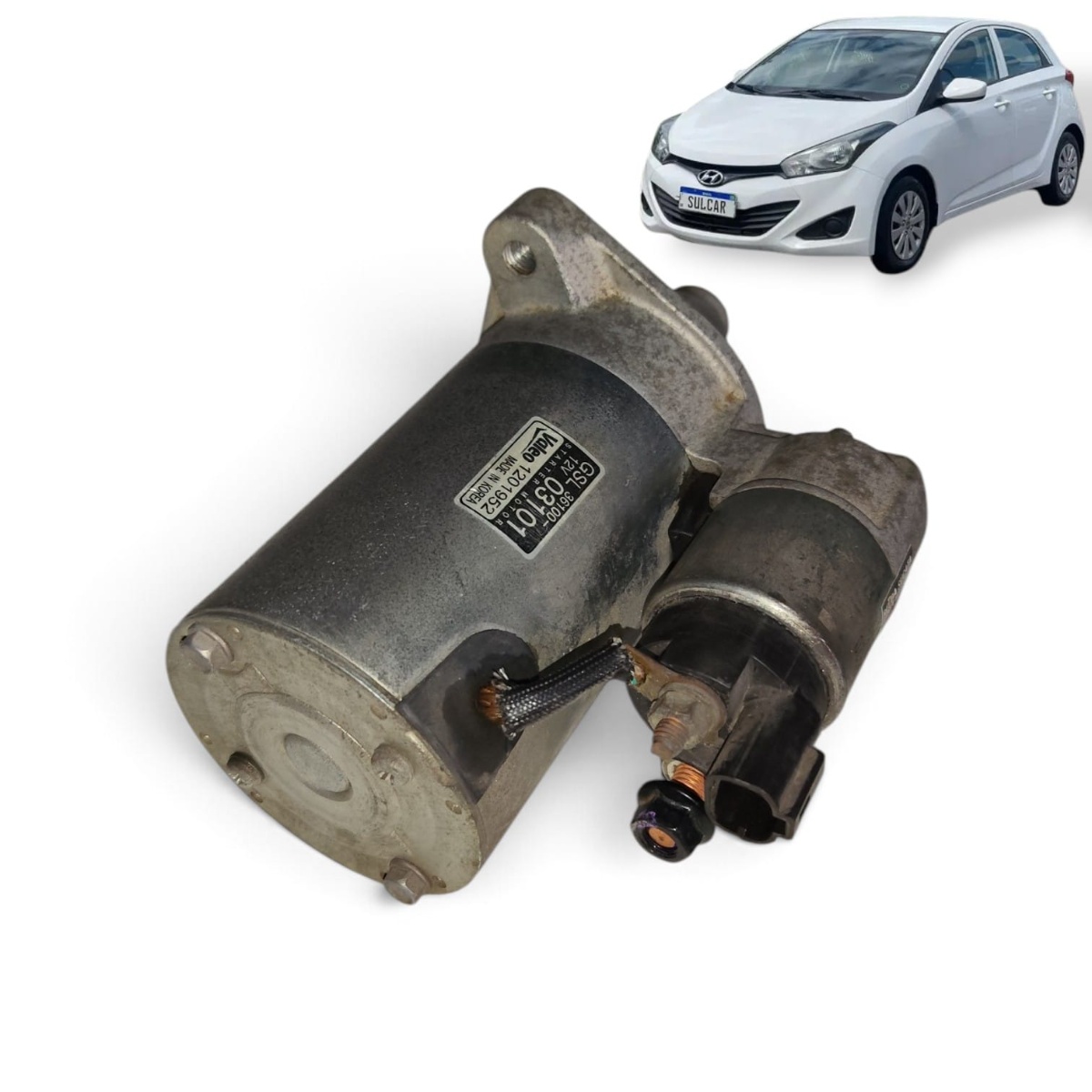 Motor Partida Arranque Hyundai Hb20 1.0 2013 A 2019 - Imagem 1