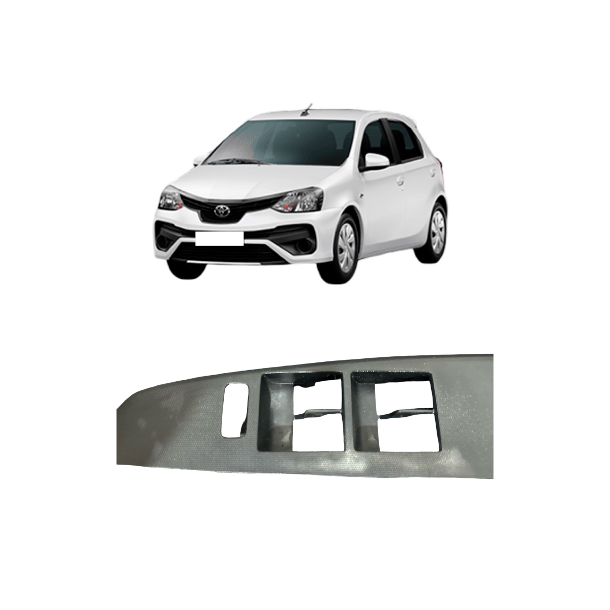 Moldura Botão Vidro Dianteiro Esquerdo Etios 742320d160