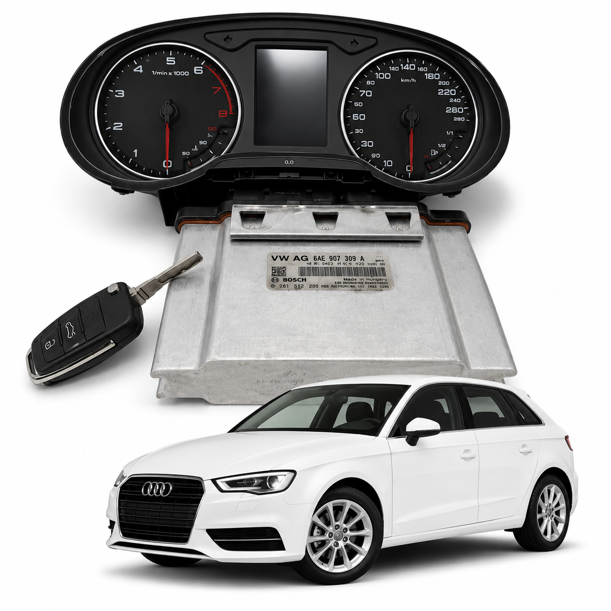 Kit Code Modulo de Injeção Audi A3 Sportback 1.4 04E907309A - Imagem 1