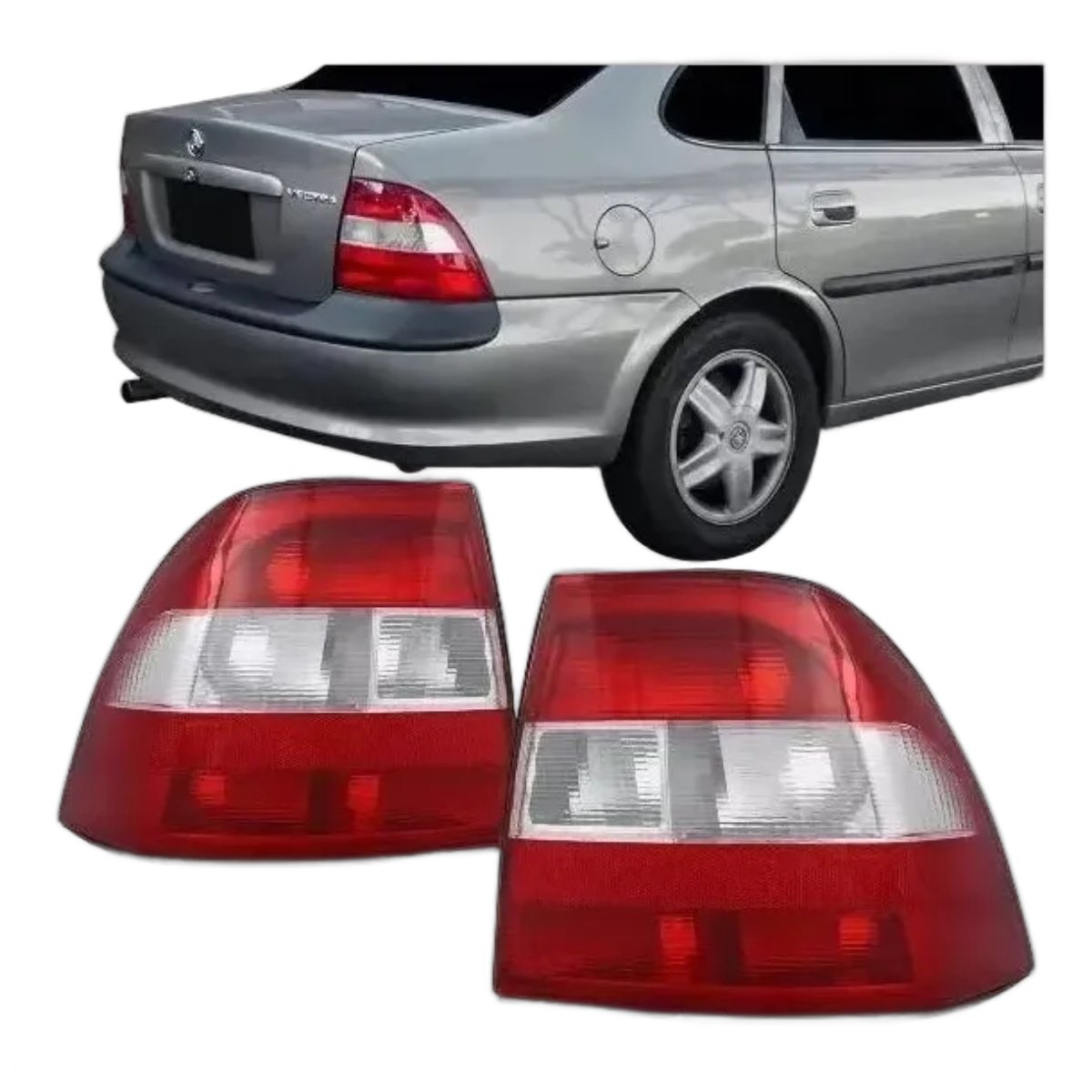 Par Lanterna Traseira Vectra 1997/99 Bicolor Original Ambos Lados Bicolor Vermelho E Branco