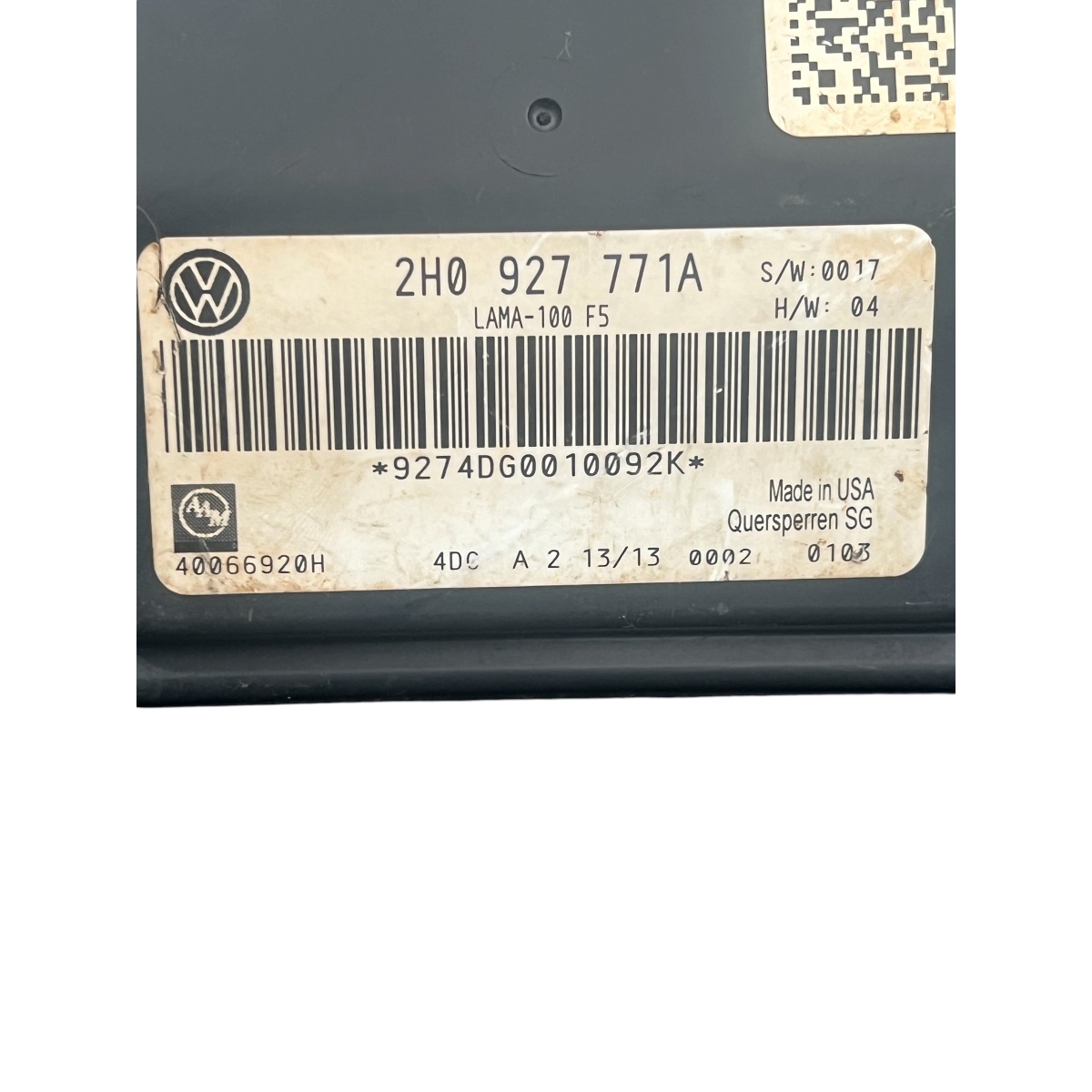 Módulo Bloqueio Diferencial Amarok 2h0927771a