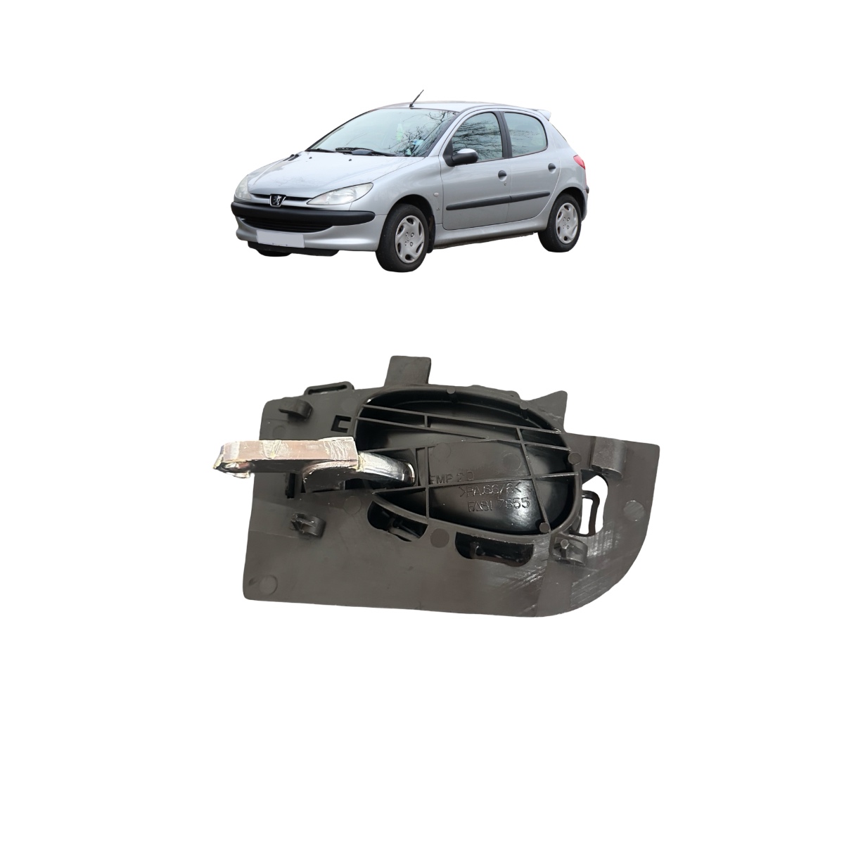 Maçaneta Interna Traseira Direita Peugeot 206 207 2007/2010 - Imagem 2