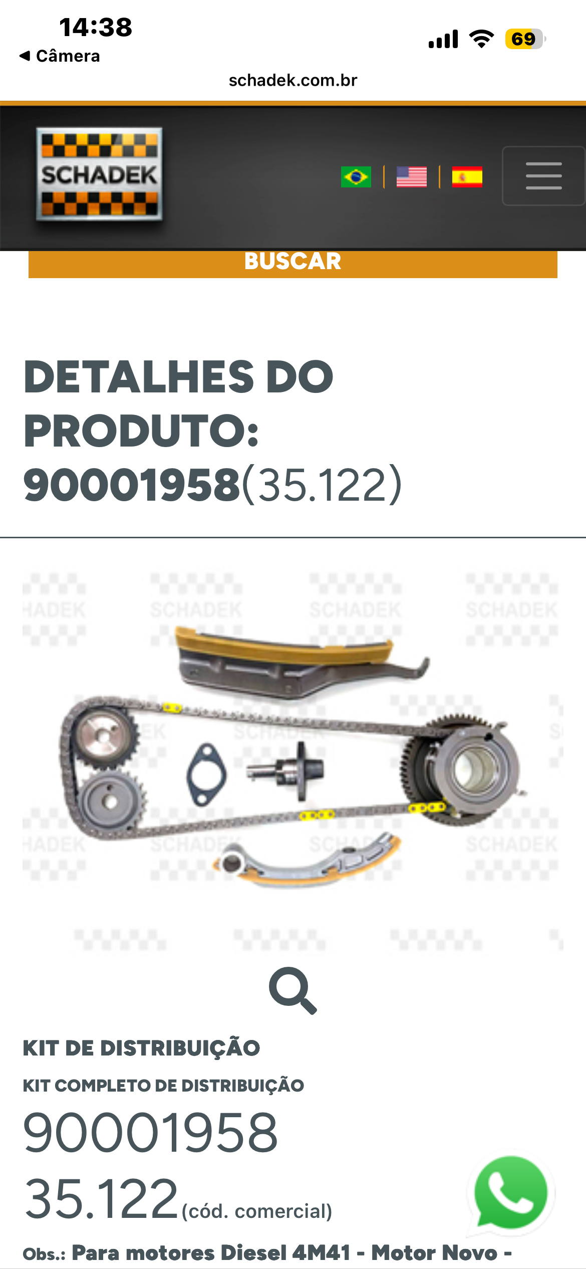 Kit Corrente de Distribuição da marca Schadek - Imagem 2