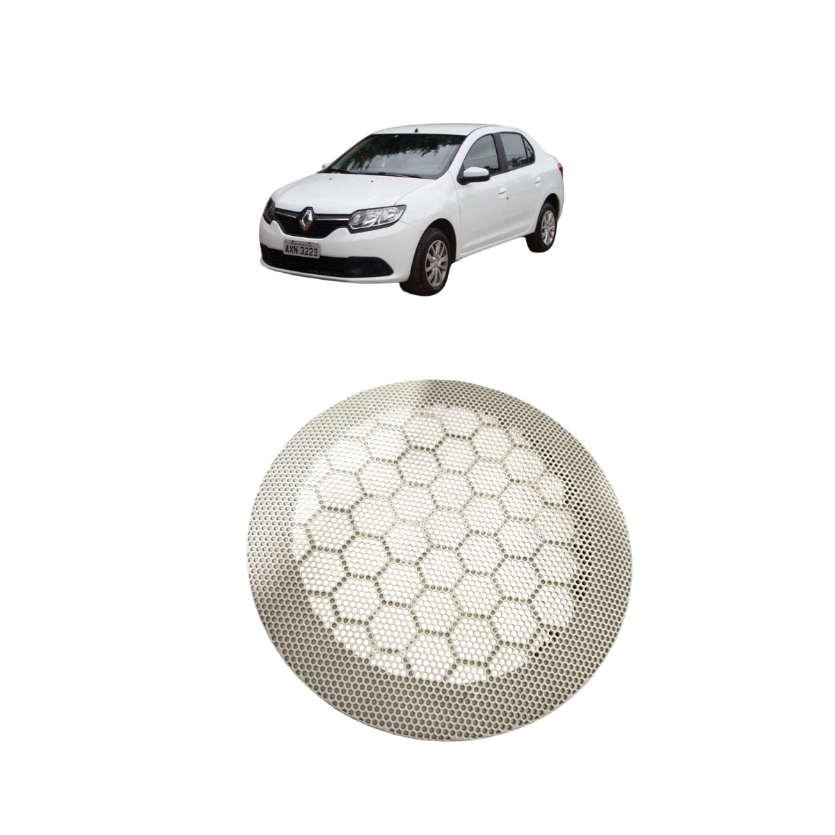 Tela Alto Falante Porta Renault Logan Sandero 2008 2012 Cinza - Imagem 1