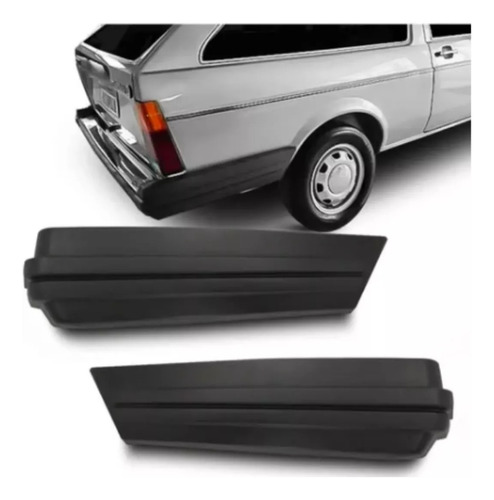 Par Ponteira Parachoque Parati 84 85 86 Traseiro Preta