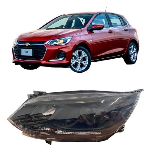 Farol Onix 2021 2022 2023 2024  Mascara Negra Original Led Esquerdo