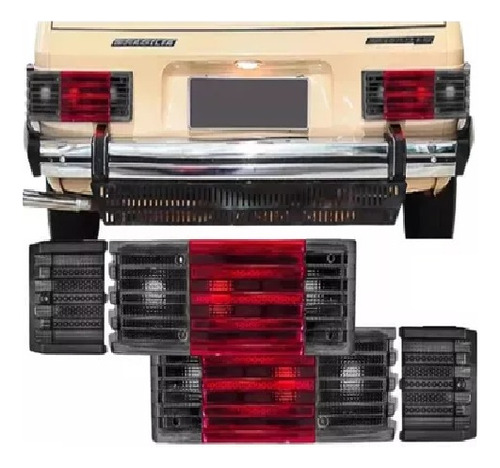 Par Lanterna C/ Canto Brasília  1979 1980 1981 Fume Direito Preto