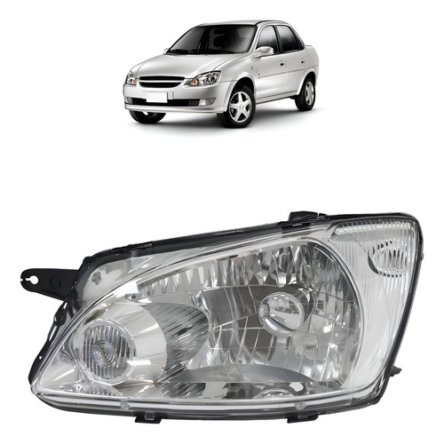 Farol Classic Cromado 2010/20016 Lado Esquerdo Esquerdo/motorista