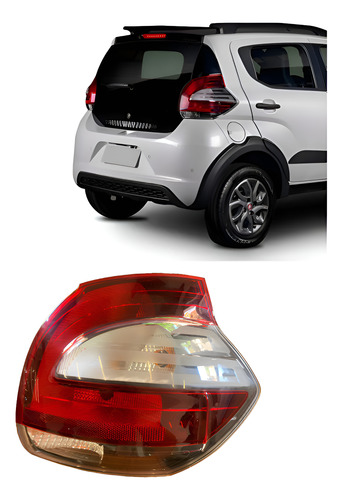 Lanterna Traseira Fiat Mobi 2016 2017 2018 2019 Original Dir Direito/passageiro Vermelho