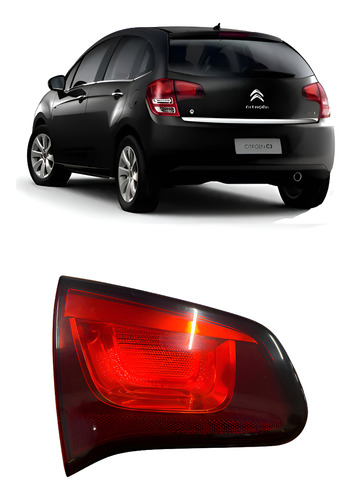 Lanterna Traseira Citroen C3 2013/2020 Lado Esquerdo Esquerdo/motorista Vermelho