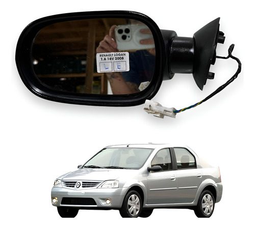 Retrovisor Eletrico Esquerdo Renault Logan Sandero 2007 A 09