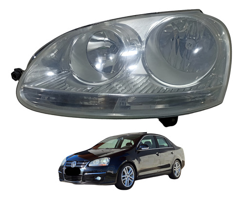 Farol Dianteiro Esquerdo Vw Jetta 2005/2010 Usado Com Detalh Esquerdo/motorista