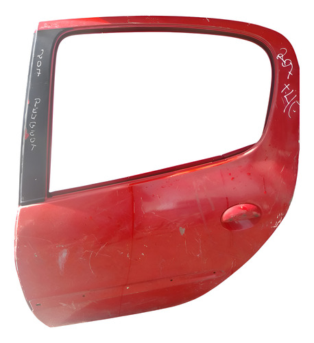 Porta Traseira Esquerda Peugeot 206/207 2001 A 2013. Traseira Esquerdo Vermelho