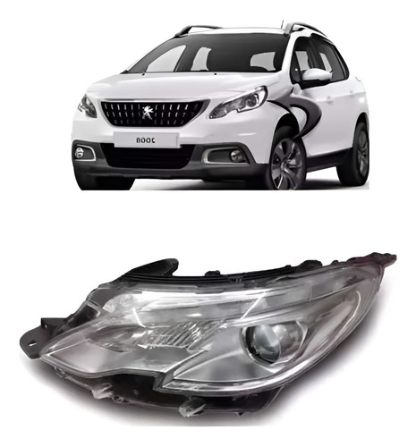 Farol Dianteiro Esquerdo Peugeot 2008 2018/20 Com Detalhe Us Esquerdo/motorista