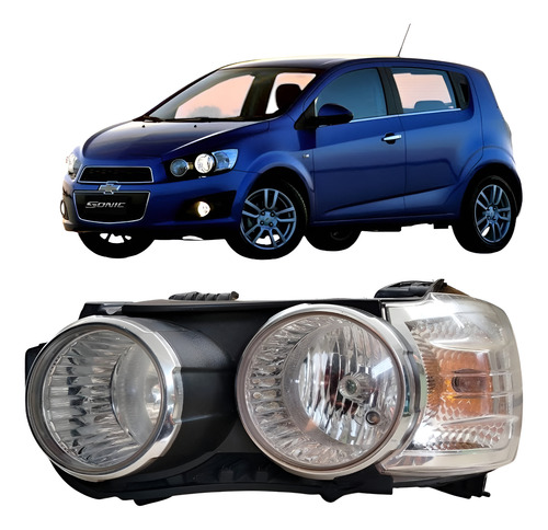 Farol Esquerdo Gm Sonic 2012 2013 2014 Usado Com Detalhes Esquerdo/motorista