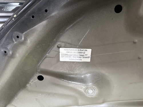 Capô Honda Hrv 2016/2021 60100t7tm01zz Preto Usado Detalhes - Imagem 6
