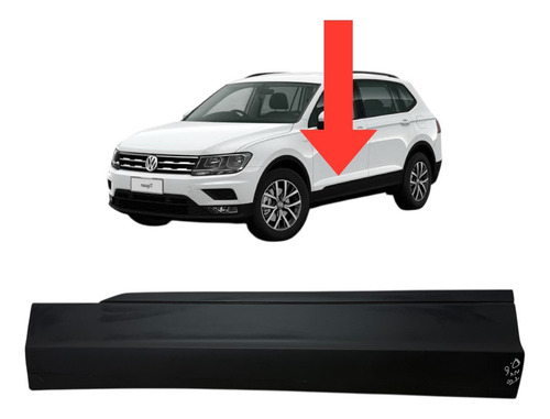 Moldura Acabamento Porta Dianteira Esquerda Tiguan 2018  Preto