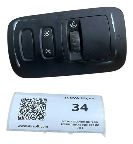 Botao Regulador Do Farol Renault Grand Tour Megane 2008 - Imagem 1