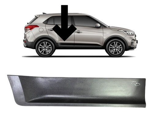 Moldura Da Porta Traseira Direita Hyundai Creta Até 2021 