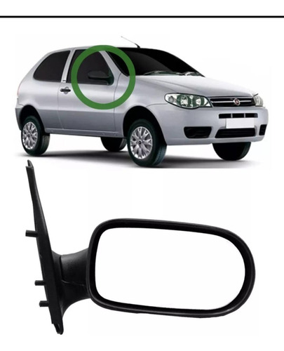 Retrovisor Palio Siena Strada Week 2 Portas Lado Direito S/c - Imagem 5