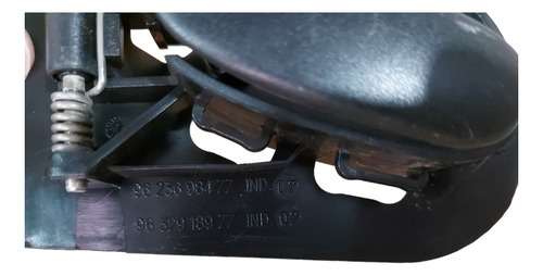 Maçaneta Interna Diant Tras Esquerda Peugeot 206 207 98 A 14 Preto - Imagem 2