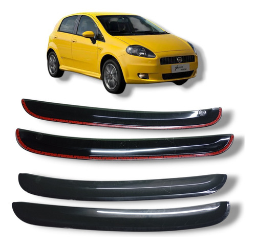 Par Calha Chuva Defletor Porta Diant Orig Fiat Punto 13 À 15