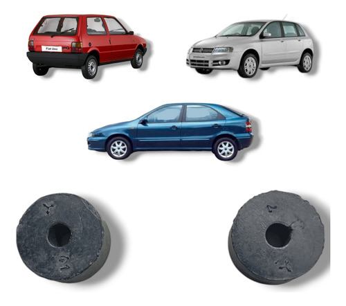 2 Borracha Espaçador Placa Traseira Fiat Uno Brava Stilo