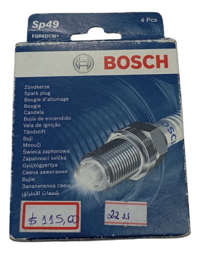 Jogo Com 4 Velas Bosch Sp49 Nissan Livina Logan Duster 1.6 - Imagem 2