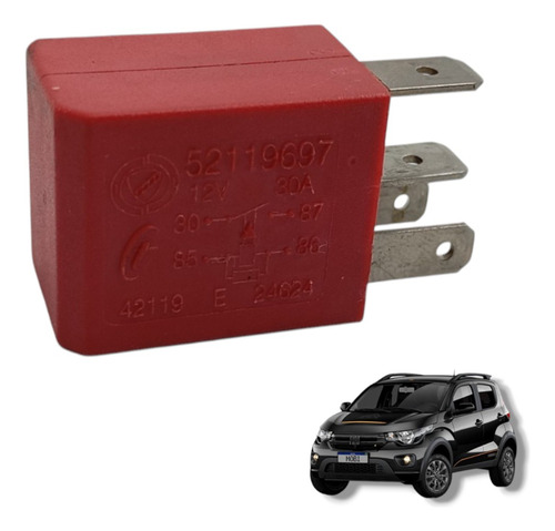 Relé 12v 30a 4 Pinos Original Fiat Uno Mobi Argo 52119697