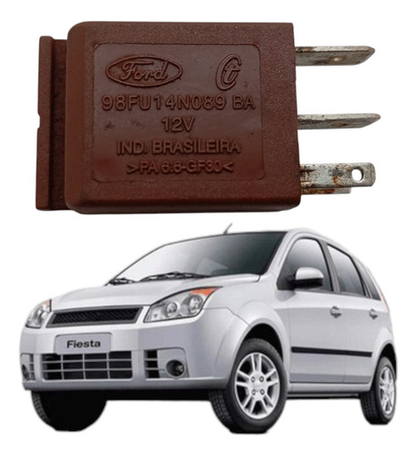 Relê Auxiliar Farol Orig Ford Courier Ka Fiesta 98fu14n089aa