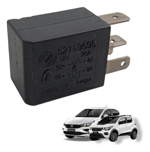Relé Auxiliar 12v 20a Original Fiat Mobi Argo Cronos 2018 