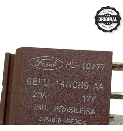 Rele Auxiliar 12v 20a Orig Ford Ka Eco Sport 98fu14n089aa - Imagem 2