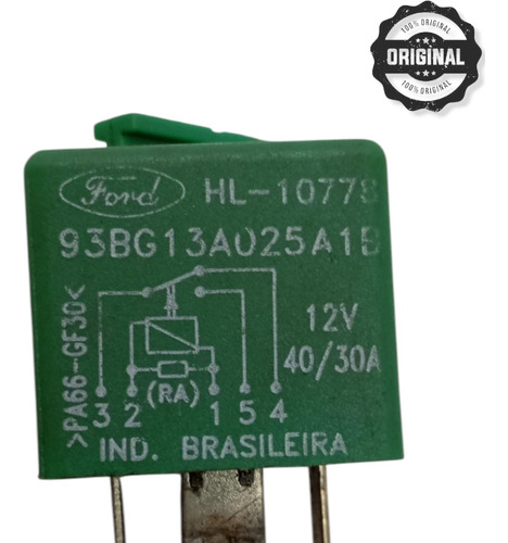 Rele Auxiliar Original Ford Ká Fiesta Escort 93bg13a025a1b  - Imagem 3