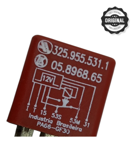 Relê Limpador Parabrisa Orig Vw Gol Santana Fox 3259555311  - Imagem 3