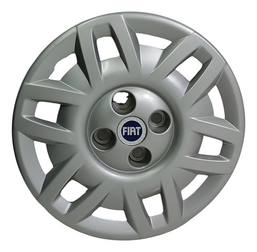 Calota Com Emblema Aro 14 Original Fiat Doblo 2006 A 2009 Prata