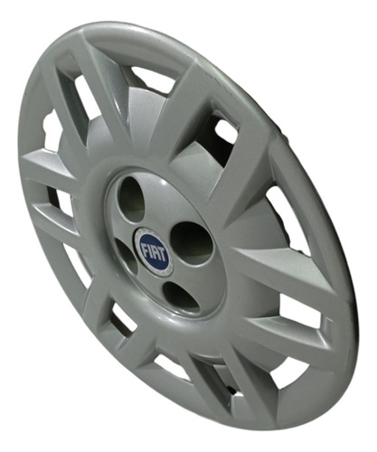 Calota Com Emblema Aro 14 Original Fiat Doblo 2006 A 2009 Prata - Imagem 6