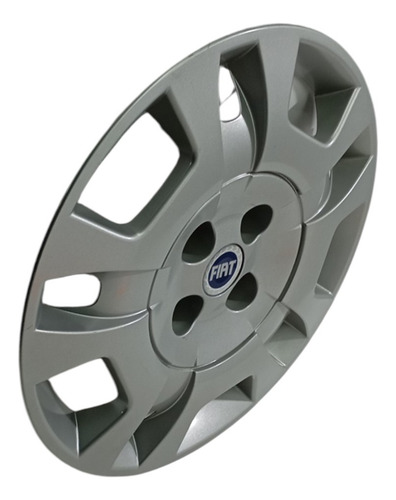 Calota Da Roda Com Emblema Aro 15 Original Fiat Idea 2006 Prata - Imagem 3