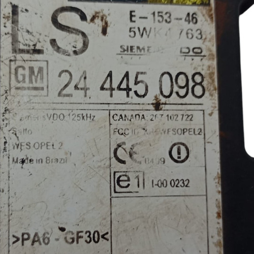 Módulo Imobilizador Ignição Gm Celta Astra Zafira 2004 - Imagem 2