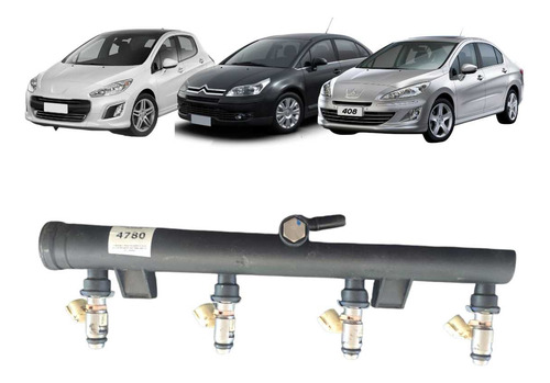 4 Bicos + Flauta Caneta Dos Bicos Peugeot 307 308 408 2.0 16