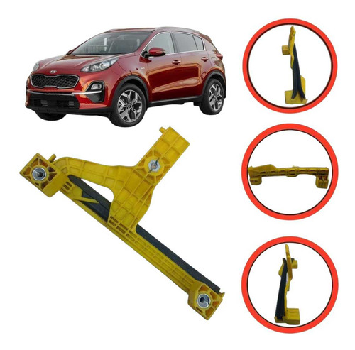 Guia Vidro Traseiro Direito Kia Sportage 2.0 2019 A 2020 Amarelo - Imagem 1